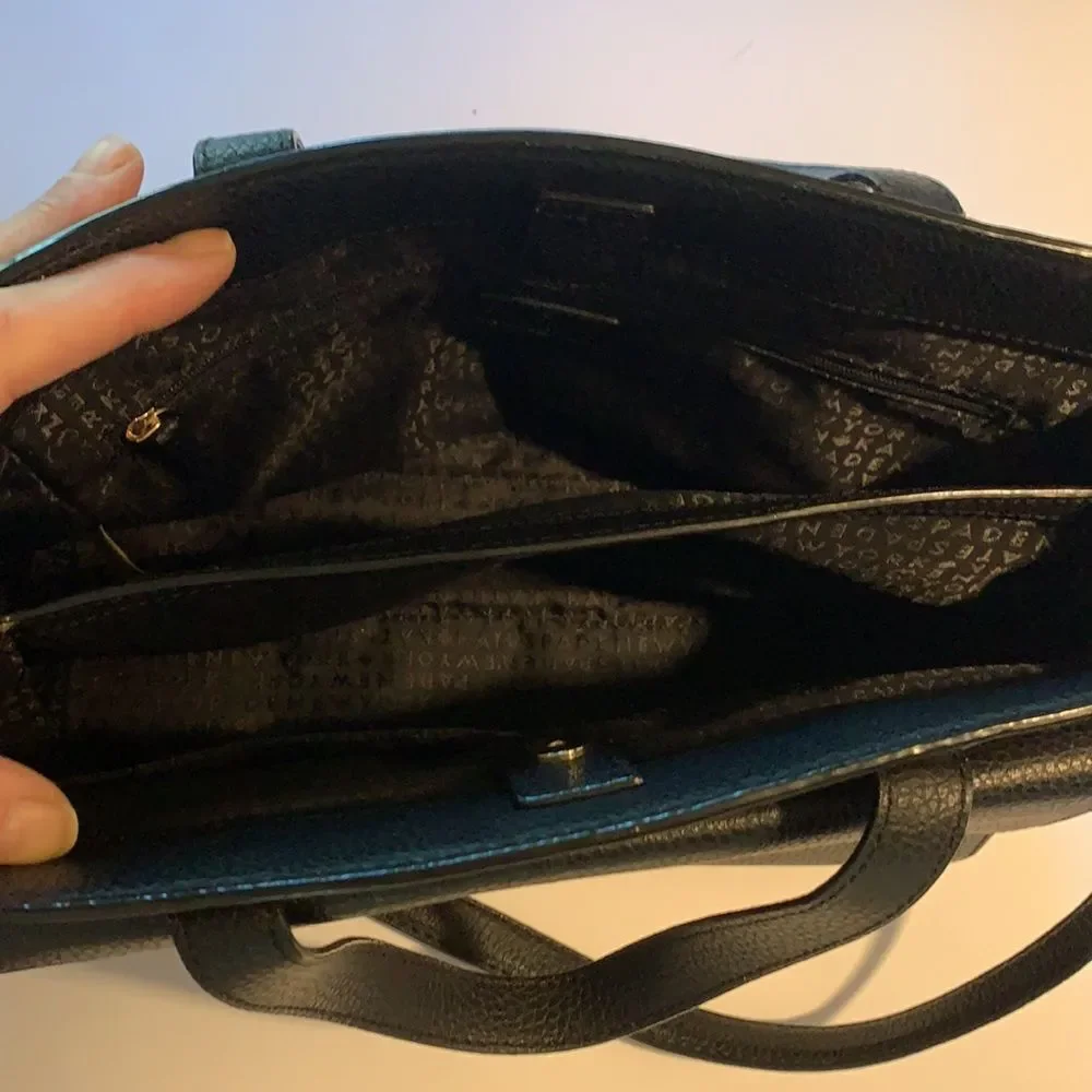 Kate Spade Chantal Bridge black leather bow satchel bag